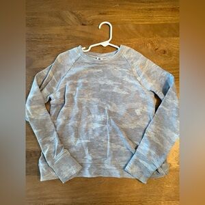 Athleta Girl gray camoflauge crewneck